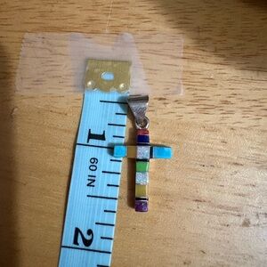 Sterling silver‎ Multicolor Cross Pendant